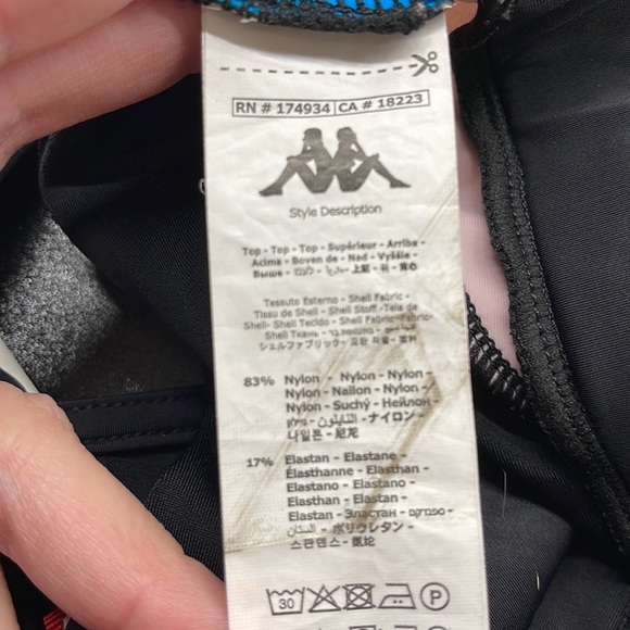 Kappa Black Blue Pink Football Efin Sports Bra Size Small - Picture 9 of 9